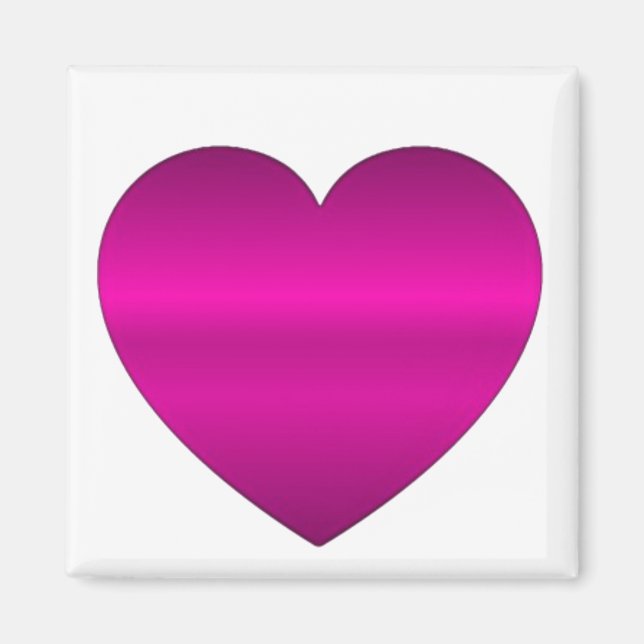 Imán Corazón Rosa Brillante (Frente)