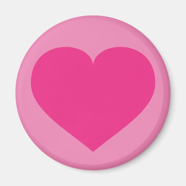 Imán Corazón rosa caliente (Frente)