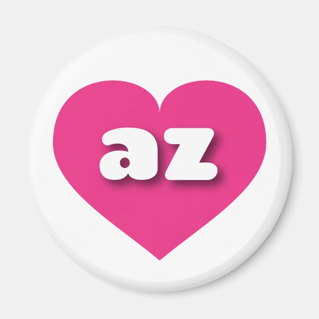 Imán Corazón rosa caliente de Arizona - Amo az (Frente)