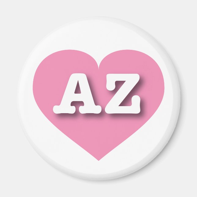 Imán Corazón rosa de Arizona - Amo AZ (Frente)