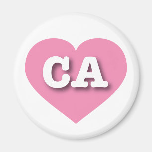 Imán Corazón Rosa de California - Amo CA