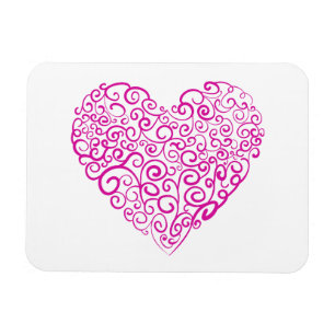 Imán Corazón rosa de escritura a mano espiral para Día