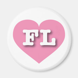 Imán Corazón Rosa de Florida - Amo FL