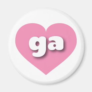 Imán Corazón rosa de Georgia - Amo ga