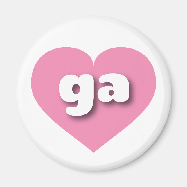 Imán Corazón rosa de Georgia - Amo ga (Frente)