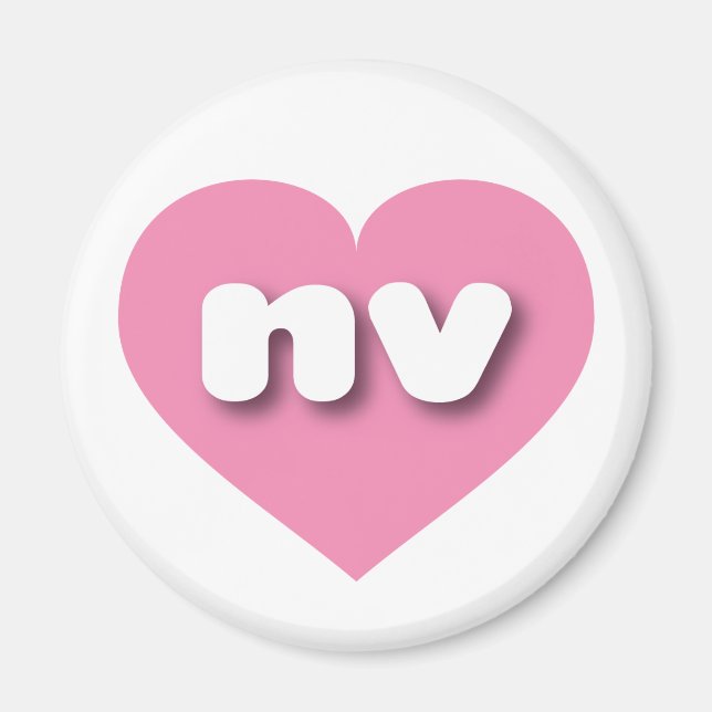 Imán Corazón rosa de Nevada - Amo la Nv (Frente)