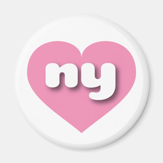 Imán Corazón rosa de Nueva York - Amo (Frente)