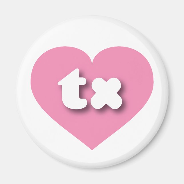 Imán Corazón rosa de Texas - Me encanta el tx (Frente)