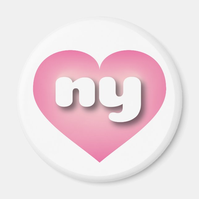 Imán Corazón rosa oscuro de Nueva York - Amo a cualquie (Frente)