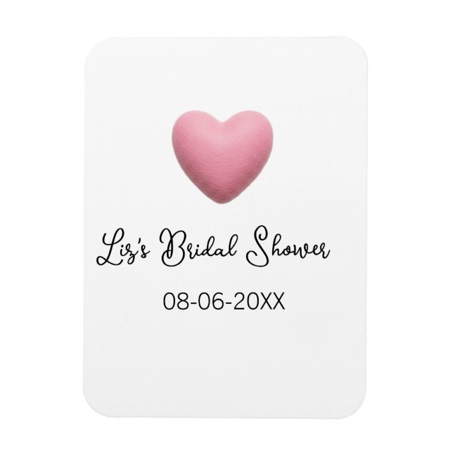 Imán Corazón rosa pastel retro fecha de despedida de so (Vertical)