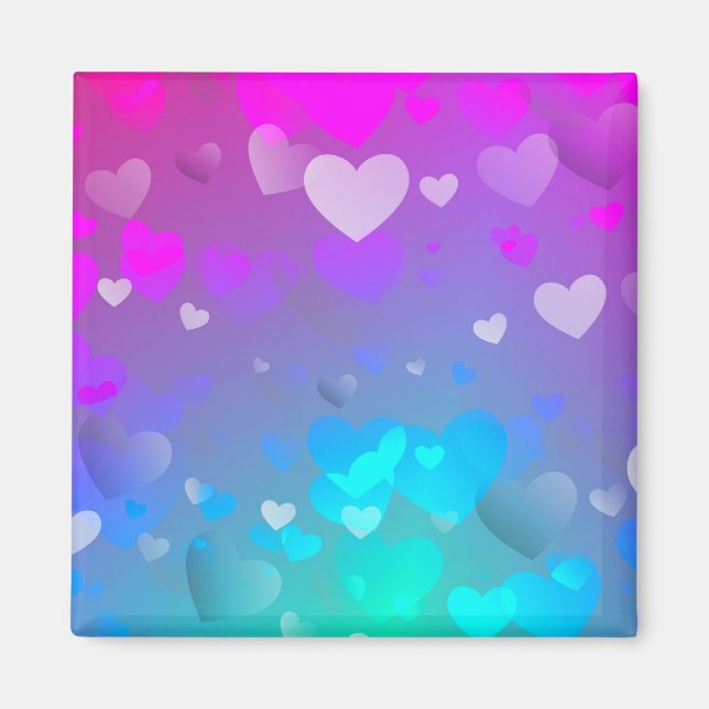 Imán Corazón rosa y azul (Frente)