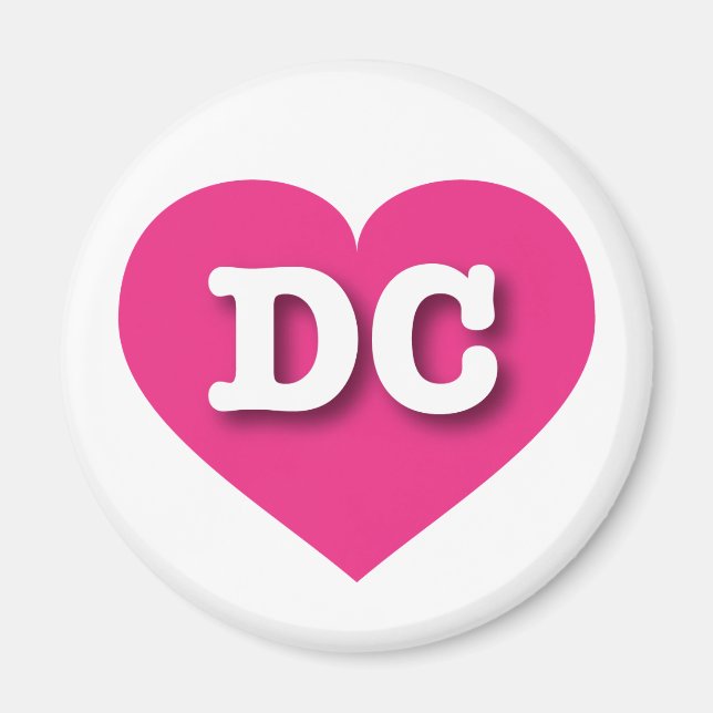 Imán Corazón rosado caliente DC - Amo DC (Frente)