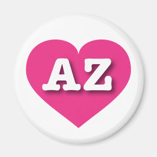 Imán Corazón rosado caliente de Arizona - Amo AZ