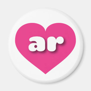 Imán Corazón rosado caliente de Arkansas - Amo la guerr