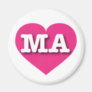 Imán Corazón rosado caliente de Massachusetts - me enca
