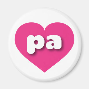 Imán Corazón rosado caliente de Pennsylvania - Amo pa