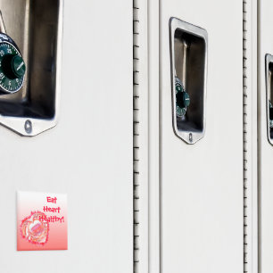 Imán Corazón rosado con manchas rojas personalizado