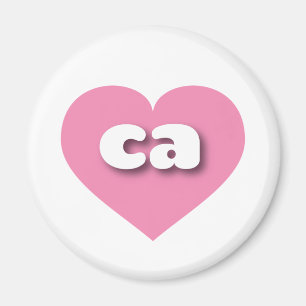 Imán Corazón rosado de California - Amo ca