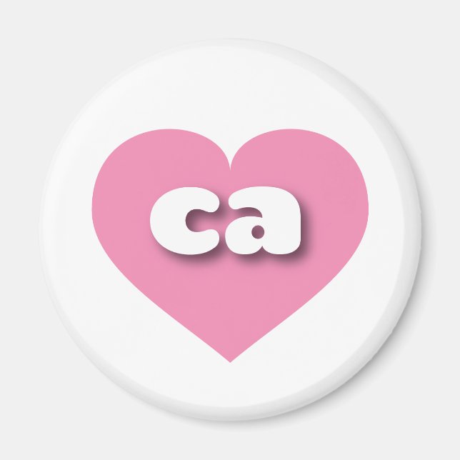 Imán Corazón rosado de California - Amo ca (Frente)