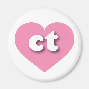 Imán Corazón rosado de Connecticut - Me encanta
