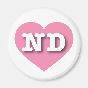 Imán Corazón rosado de Dakota del Norte - Amo ND