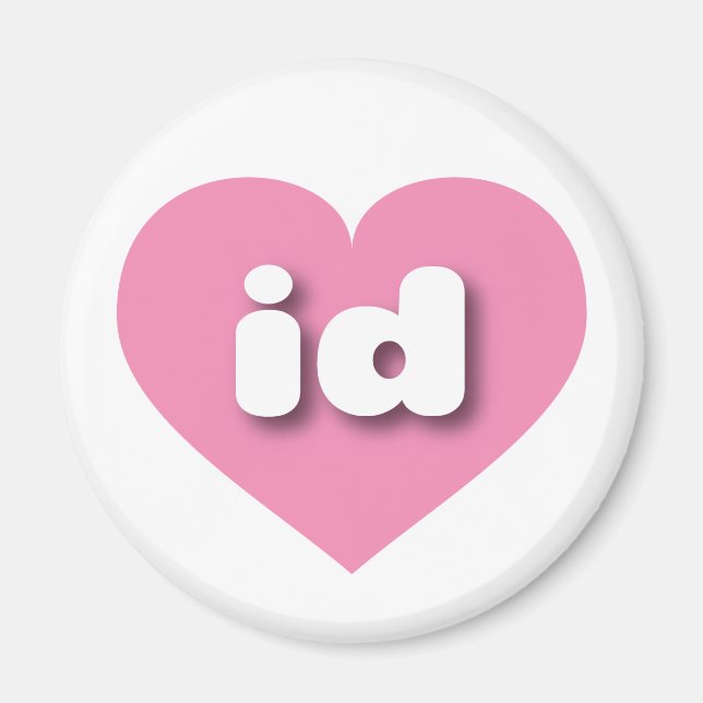 Imán Corazón rosado de Idaho - Amo id (Frente)