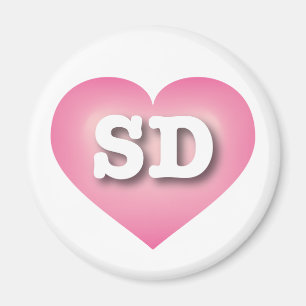Imán Corazón rosado de moda de Dakota del Sur - Amo el
