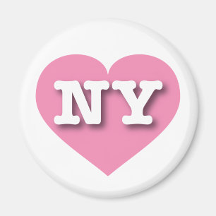 Imán Corazón rosado de Nueva York - Amo a NY