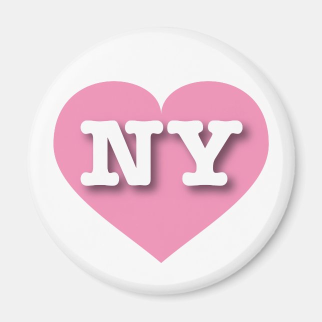 Imán Corazón rosado de Nueva York - Amo a NY (Frente)