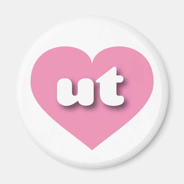 Imán Corazón rosado de Utah - Me encanta pero (Frente)