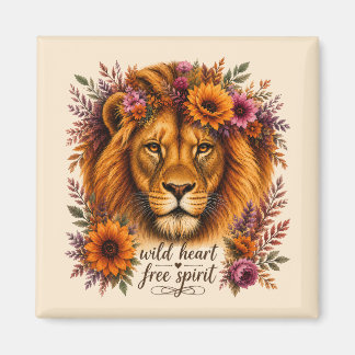Imán Corazón Salvaje Espíritu Libre Arte Floral Boho Le
