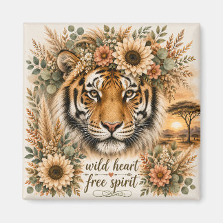 Imán Corazón Salvaje Espíritu Libre Arte Floral Boho Ti