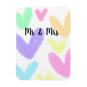 Imán Corazón simple estilo de texto minimalista boda Sr