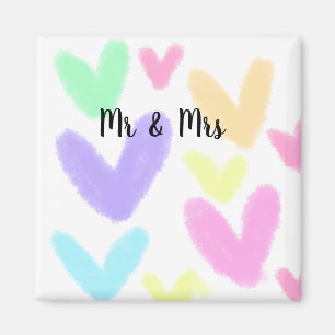 Imán Corazón simple estilo de texto minimalista boda Sr