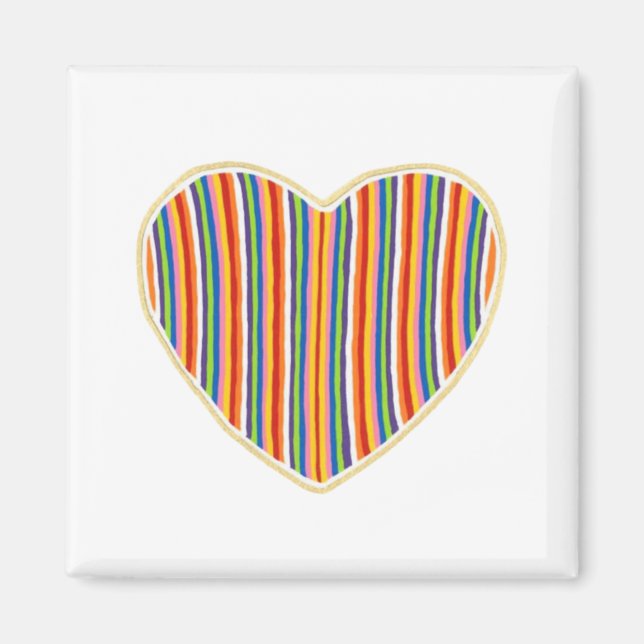 Imán Corazón Stripes Magnet (Frente)