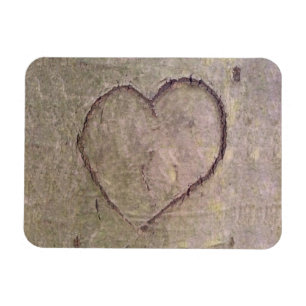 Imán Corazón tallado en un árbol