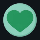 Imán Corazón verde<br><div class="desc">Este imán tiene un corazón verde y claro sobre un fondo verde claro. Haga clic en "Personalizar" para cambiar el tamaño o la posición de la imagen de corazón verde, cambiar el color de fondo y/o agregar texto personalizado. Un imán cardíaco personalizado es un gran compromiso, boda, aniversario o favor...</div>