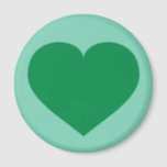 Imán Corazón verde<br><div class="desc">Este imán tiene un corazón verde y claro sobre un fondo verde claro. Haga clic en "Personalizar" para cambiar el tamaño o la posición de la imagen de corazón verde, cambiar el color de fondo y/o agregar texto personalizado. Un imán cardíaco personalizado es un gran compromiso, boda, aniversario o favor...</div>