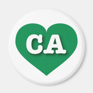 Imán Corazón Verde de California - Amo CA