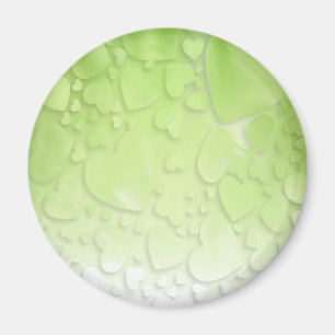 Imán Corazón verde y blanco abstracto