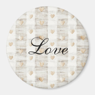 Imán Corazones beige beige blanco crema