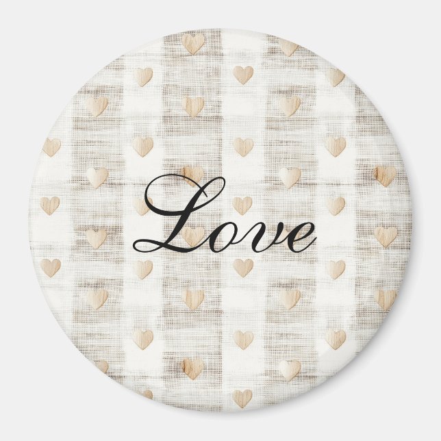 Imán Corazones beige beige blanco crema (Frente)