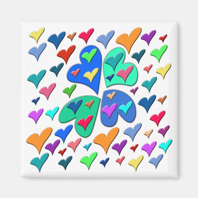 Imán Corazones coloridos (Frente)