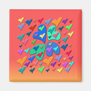 Imán Corazones coloridos