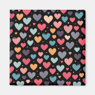 Imán Corazones coloridos día de San Valentín 