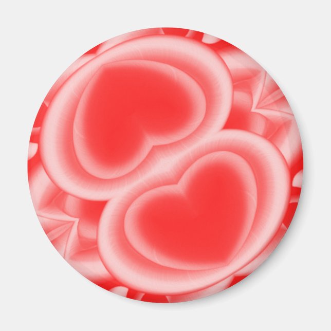 Imán Corazones con espejos rojos (Frente)