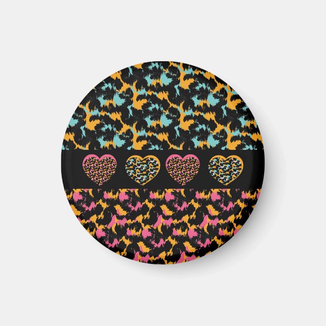 Imán Corazones con Estampado de Animales  (Frente)