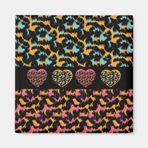 Imán Corazones con Estampado de Animales