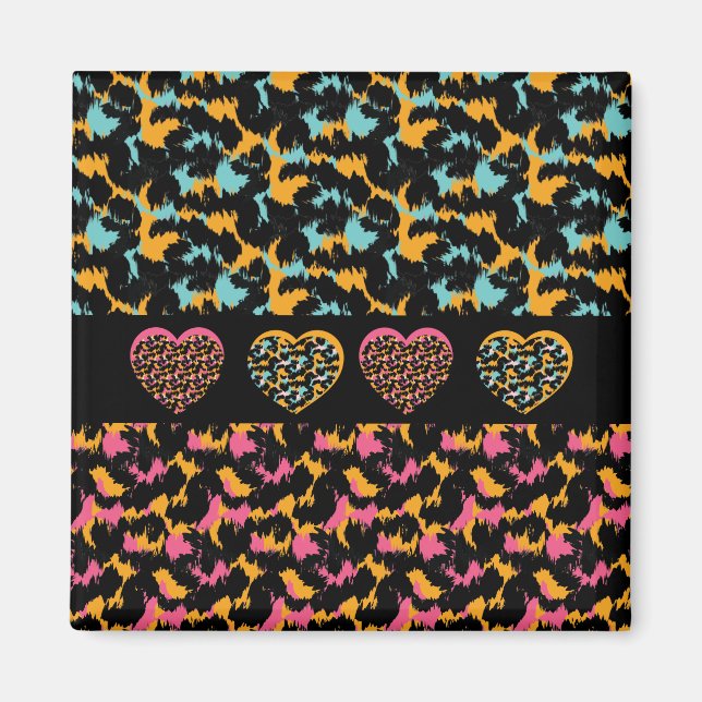 Imán Corazones con Estampado de Animales  (Frente)