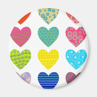 Imán Corazones con patrones